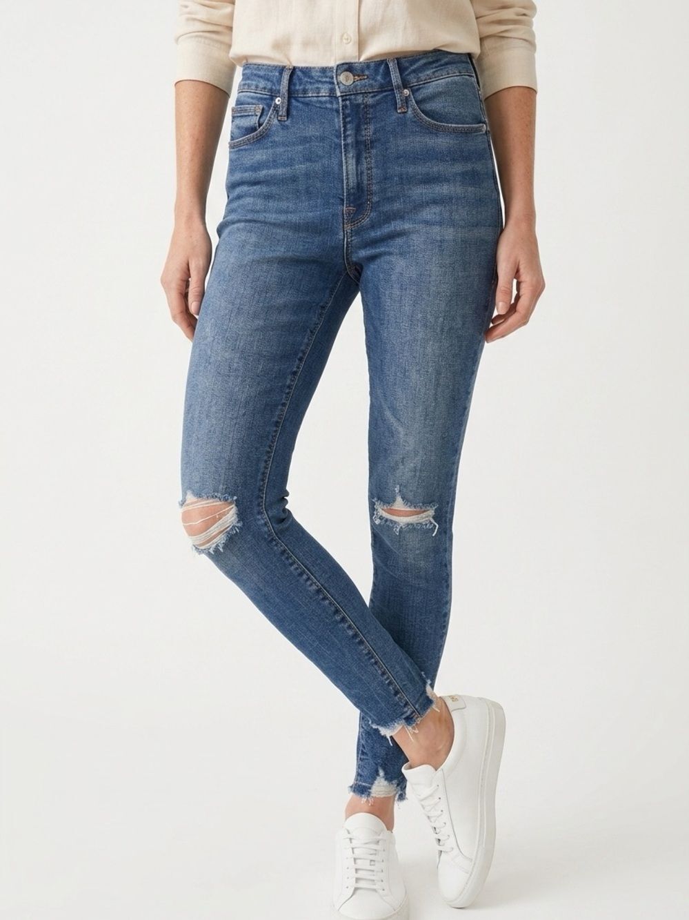 GOOD AMERICAN | Good Legs Distressed Skinny Jeans Blue504 Women’s Size 10/30